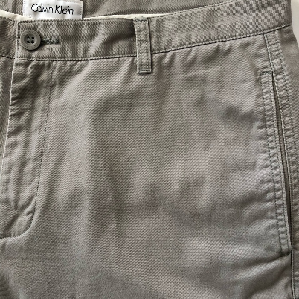 Calvin Klein Men’s Pants Gray Flat-Front 34 x 32